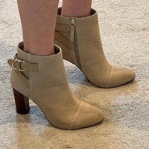 White House Black Market ‘Zoie’ Suede Ankle Booties with Side Buckle Detail